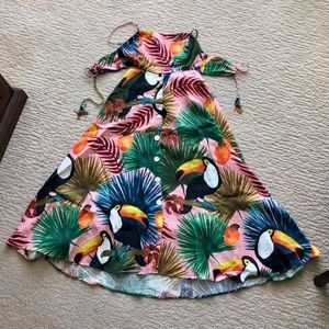 NWT Farm Rio Tropical Tucano Cut Out Dress